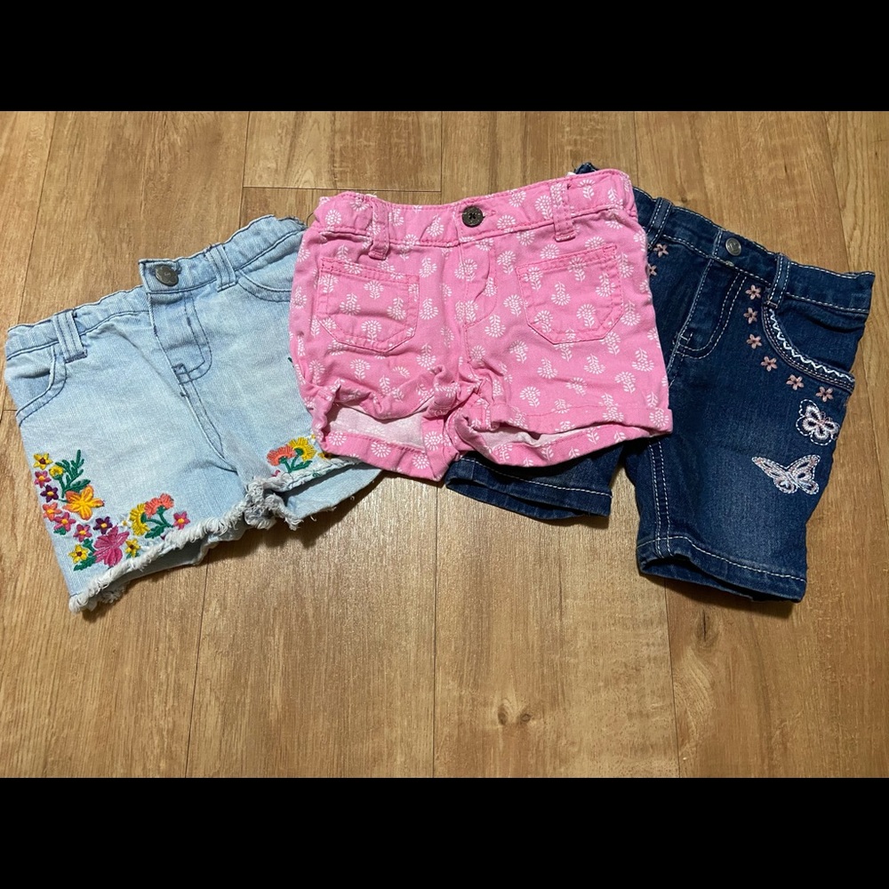3 Pair Lot of Girl Infant Shorts 18-24 months